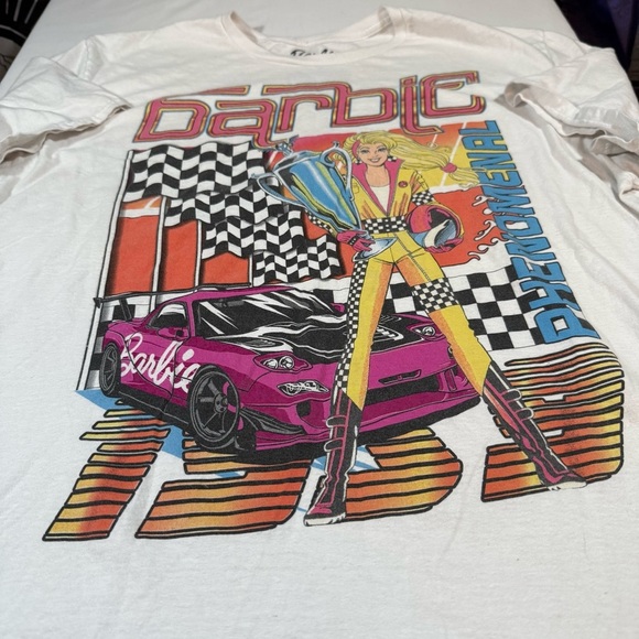 Barbie White Tee with Race Car Graphic - Picture 3 of 8
